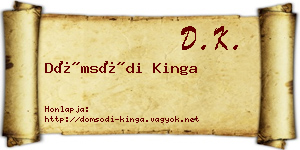 Dömsödi Kinga névjegykártya